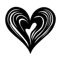 astratto cuore nero icona isolato su bianca sfondo vettore