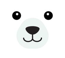 vettore piatto cartone animato polare orso viso