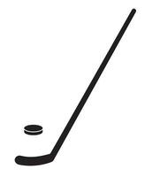 vettore nero schema hockey bastone e disco icona