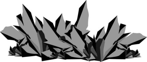 il illustrazioni e clipart. silhouette di natura roccioso montagna vettore