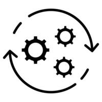 processi ottimizzazione icona linea vettore illustrazione