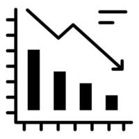 caduta mercati icona linea vettore illustrazione