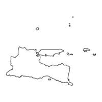 est Giava Provincia carta geografica, amministrativo divisione di Indonesia. vettore illustrazione.