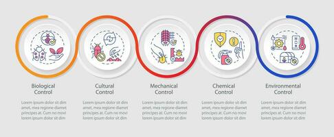 2d integrato peste gestione vettore infografica modello con linea icone, dati visualizzazione con 5 passi, processi sequenza temporale grafico.