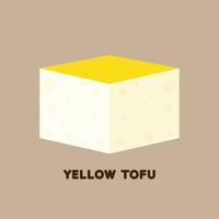 giallo tofu vettore. tofu su bianca sfondo. vettore