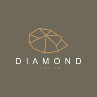 gemma diamante modello illustrazione pietra preziosa logo design linea vettore