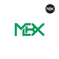 lettera mbx monogramma logo design vettore