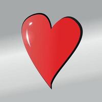 illustrazione vettoriale di cuore rosso amore
