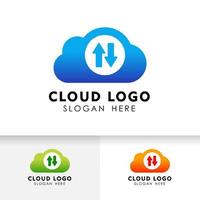 sincronizzare il design dell'icona della tecnologia cloud. elemento vettoriale nuvola.