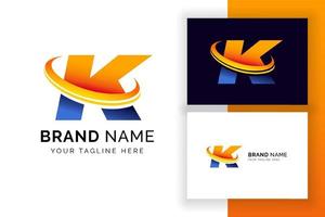 modello di progettazione del logo della lettera k digitale. icona della lettera dell'alfabeto techno. vettore