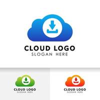 scarica il design dell'icona della tecnologia cloud. elemento vettoriale nuvola