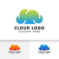 icona di vettore del modello di progettazione del logo della nuvola. logo della tecnologia cloud.