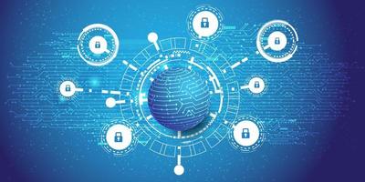 informazioni sulla sicurezza informatica e sfondo della protezione della rete. vettore