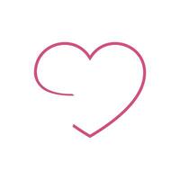 cuore, simbolo di amore e San Valentino giorno. piatto rosso icona isolato su sfondo vettore illustrazione