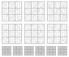 sudoku gioco impostato con risposte. vettore