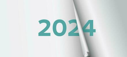 contento nuovo anno 2024 sfondo carta Flip design vettore