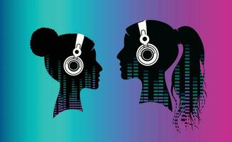 dj ragazze illustrazioni vettore