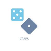 craps concetto linea icona. semplice elemento illustrazione. craps concetto schema simbolo design. vettore