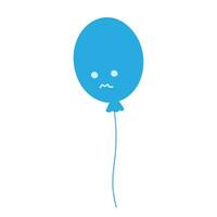 blu Palloncino con triste smiley viso nel di moda monocromo. design concetto per blu Lunedi carta o altro vettore