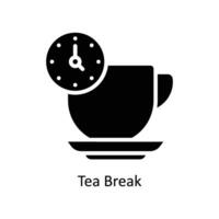tè rompere vettore solido icona design illustrazione. attività commerciale e gestione simbolo su bianca sfondo eps 10 file