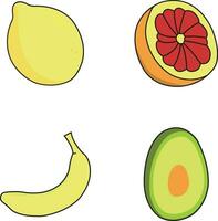 frutta e verdure nel diverso tipi. vettore illustrazione impostare.