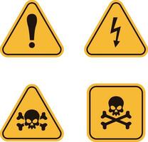 Pericolo avvertimento Attenzione icona collezione. con diverso simbolo. vettore illustrazione.