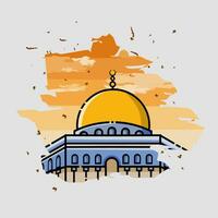 illustrazione vettore di al aqsa moschea nel Palestina, gratuito Palestina campagna