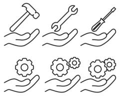 impostato di semplice riparazione icona vettore