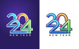 moderno vettore grafico di 2024 logo contento nuovo anno, testo 2024 modello vettore modificabile e ridimensionabile eps 10