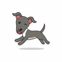 personaggio dei cartoni animati di vettore cane levriero felice che corre