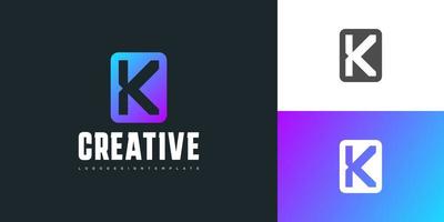 design del logo lettera k semplice e pulito in un concetto moderno e colorato. logo iniziale k. simbolo grafico dell'alfabeto per l'identità aziendale aziendale vettore