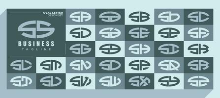moderno curva ellisse lettera S ss logo design fascio vettore