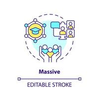 2d modificabile multicolore icona massiccio concetto, semplice isolato vettore, mooc magro linea illustrazione. vettore