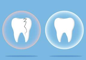 dente icona su blu. odontoiatria vettore illustrazione. libro un appuntamento con un' dentista. illustrazione di un' dente