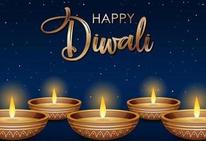 felice poster di diwali vettore