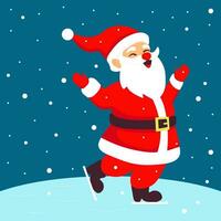 Natale Santa Claus pattinando. personaggio vettore illustrazione