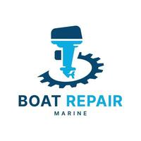 velocità barca riparazione servizio logo design per marino trasporto vettore
