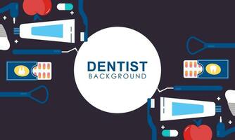 dentista utensili e attrezzatura bandiera concetto vettore