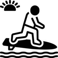 solido icona per Surf vettore
