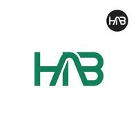 lettera hab monogramma logo design vettore