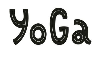 yoga lettering iscrizione vettore