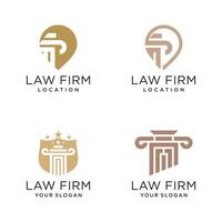 legge azienda logo vettore design illustrazione con moderno perno concetto e creativo stile