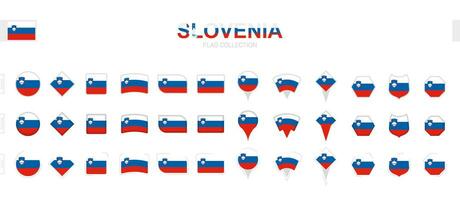 grande collezione di slovenia bandiere di vario forme e effetti. vettore