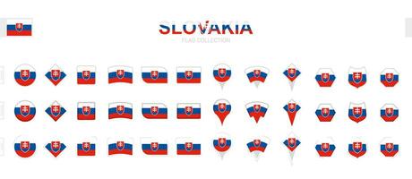 grande collezione di slovacchia bandiere di vario forme e effetti. vettore