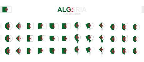grande collezione di algeria bandiere di vario forme e effetti. vettore