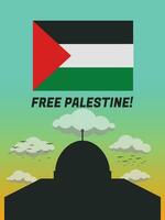 manifesto design modello di supporto per Palestina la libertà vettore