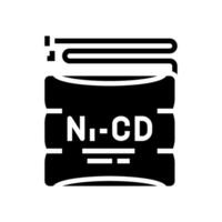 nichel cadmio batteria glifo icona vettore illustrazione
