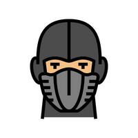 ninja maschera viso colore icona vettore illustrazione