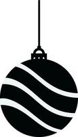 Natale palla icona, nero sagoma, natale sfera, pallina, adatto per uso come materiale, natale palle icona vettore