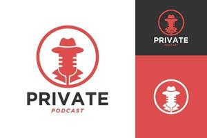 Podcast sotto copertura privato moderno minimalista logo design vettore